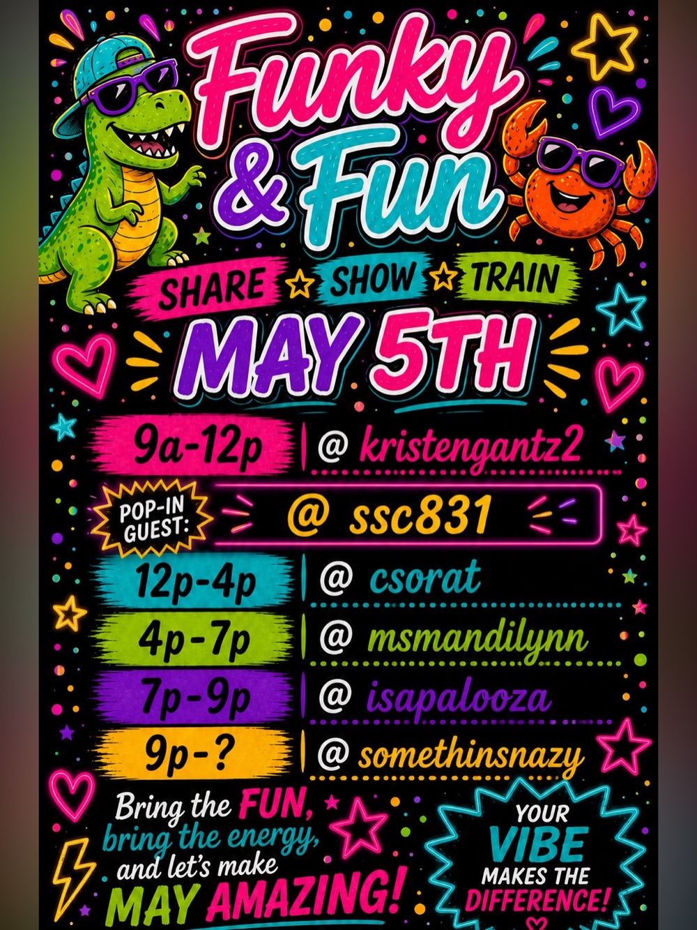 Isapalooza is Live! Come join the Funky & Fun Share Show Train on Tuesdays!